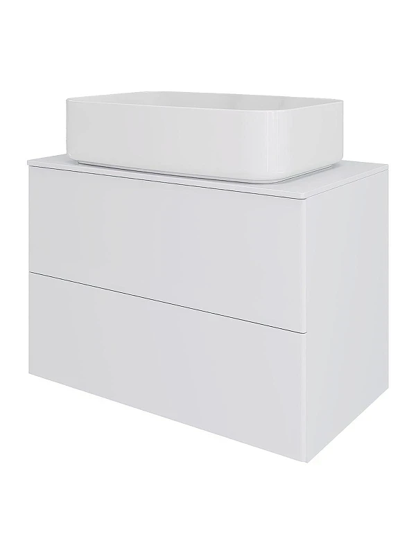 Тумба с раковиной Orange Otto 75 Ot-75TuMDF+B07-600W подвесная цвет Белый глянец