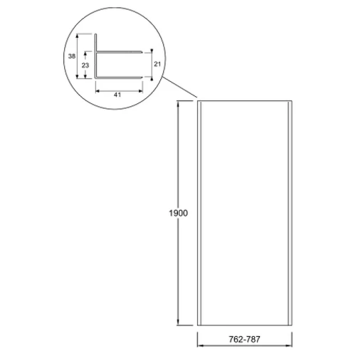 Душевая стенка Jacob Delafon Serenity 80 E14F80-GA профиль Хром стекло прозрачное