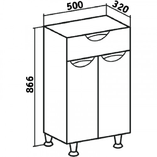 Тумба Runo Барселона 50 УТ000002342 Белая МДФ / ЛДСП