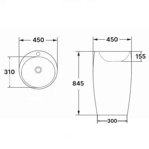 Раковина Azario Tea 45 AZ-M30149MB цвет Черный