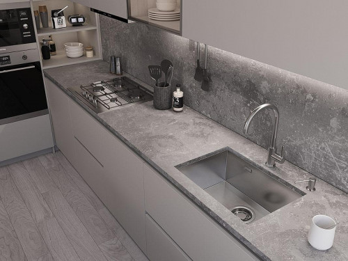 Кухонная мойка Emar PVD 59 EMB-132 PVD цвет Nano Satine