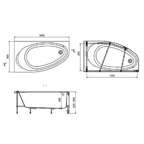 Акриловая ванна Roca Corfu 160x90 L 248573000 без гидромассажа