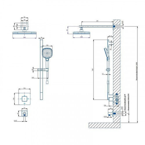 Душевая система Arrow AG372002MB-1 цвет Черный матовый