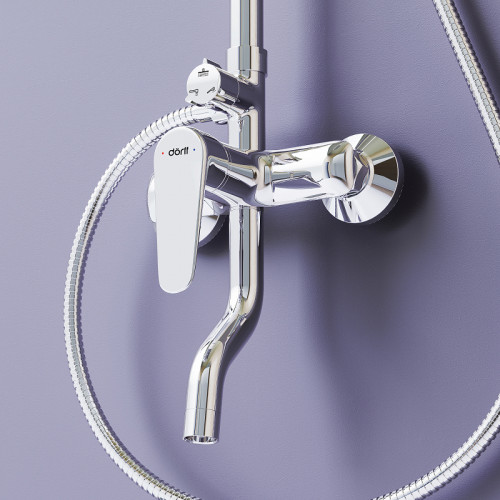 Душевая система Dorff Prime D0740900 Хром Серый латунь на стену