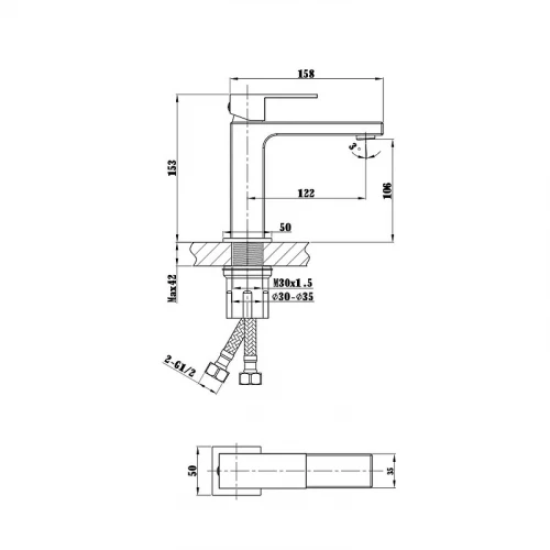 Смеситель для раковины Vincea Cube VBF-1C01BC цвет Брашированная медь