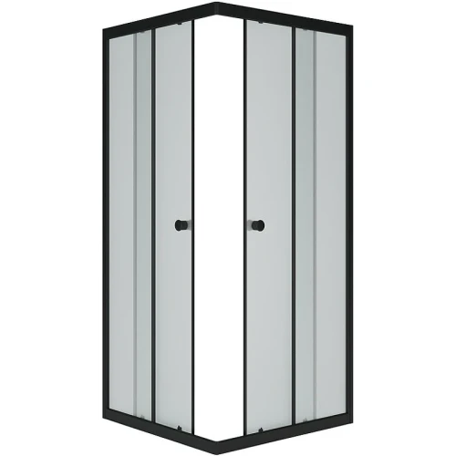Душевой уголок Melodia della vita Square 80х80 MCNSQ8080MBk профиль Черный стекло матовое