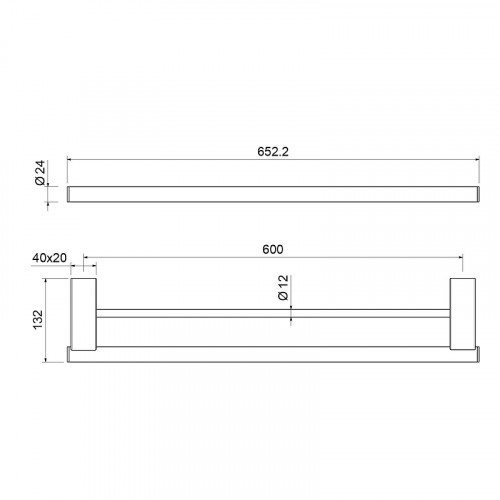 Полотенцедержатель Timo Luiro 18556/00 двойной цвет Хром