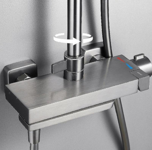 Душевая система Belz B672-3 B24672-3 Оружейная сталь