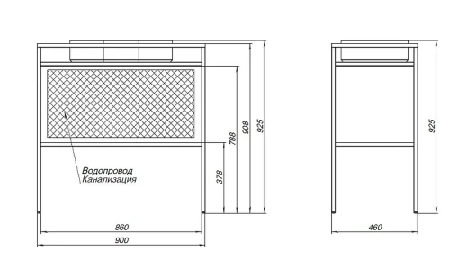 Консоль под раковину Allen Brau Liberty 90 1.33004.BB Черный браш