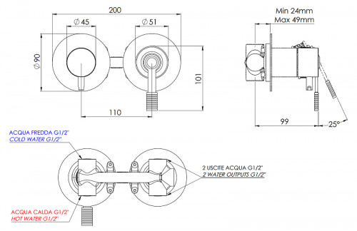 Смеситель для душа Remer Atelier AL92ZPBG цвет Золото брашированное