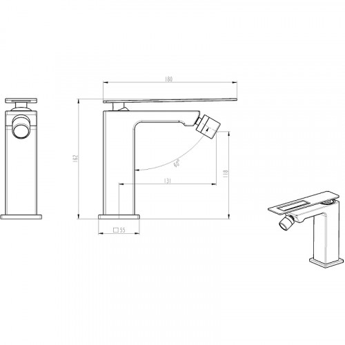 Смеситель для биде Boheme Q 146-WB Белый Черный латунь