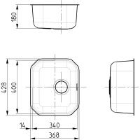 Кухонная мойка Alveus Variant 40 Monarch Gold 340x400x180 1113584 Золото нержавеющая сталь встраиваемый