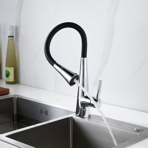 Смеситель для кухни Rose R213 цвет Хром Черный