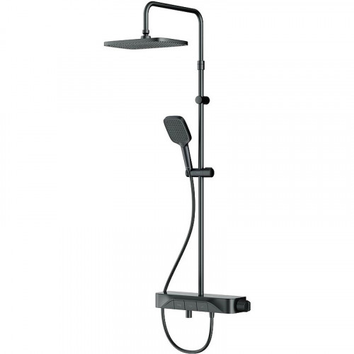 Душевая система AM.PM Func F078F322 с термостатом Черная матовая латунь на стену