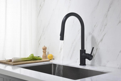 Смеситель для кухни Aquatek Европа AQ1384MB Черный матовый латунь