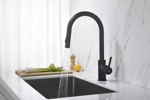 Смеситель для кухни Aquatek Европа AQ1384MB Черный матовый латунь