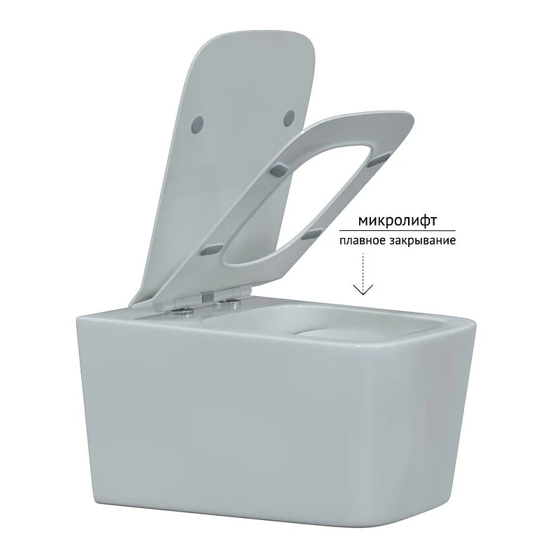 Унитаз Berges Floe Rimless 082121 подвесной с сиденьем Микролифт фарфор подвесной