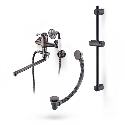 Смеситель для ванны WasserKRAFT A1302L.049.055 универсальный цвет Темная бронза