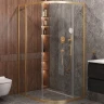 Душевой уголок Cezares Molveno 120x90 MOLVENO-RH-1-120/90-C-BORO-IV профиль Брашированное золото стекло прозрачное
