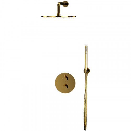 Душевая система Whitecross Y gold YSET08GL с термостатом Золото латунь встраиваемый
