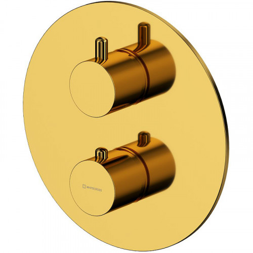Душевая система Whitecross Y gold YSET08GL с термостатом Золото латунь встраиваемый