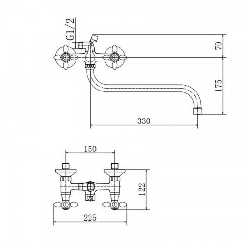 Смеситель для ванны Fashun A2227-2 универсальный цвет Хром