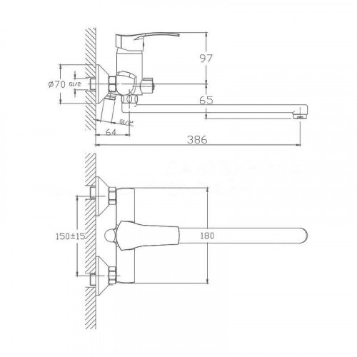 Смеситель для ванны Maretti Project PR22RP270-D универсальный цвет Хром