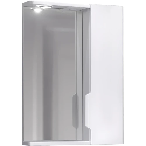 Зеркало со шкафом Jorno Moduo Slim 50 Mod.03.50/W с подсветкой Белый глянец МДФ / ЛДСП, стекло