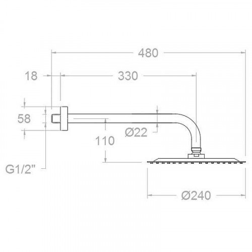 Верхний душ Ramonsoler Hidroterapia BHRP240 Хром