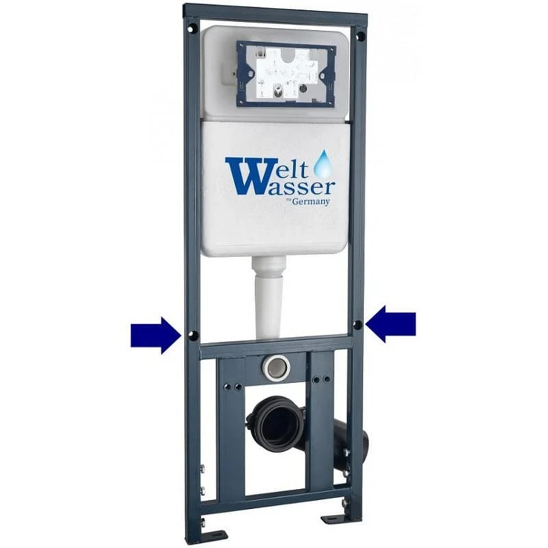 Комплект унитаза с инсталляцией WeltWasser MARBERG 410 + HEIMBACH 043 MT-BL + MAR 410 RD MT-BL 10000012248 цвет Черный матовый с сиденьем Микролифт и клавишей смыва цвет Черный матовый