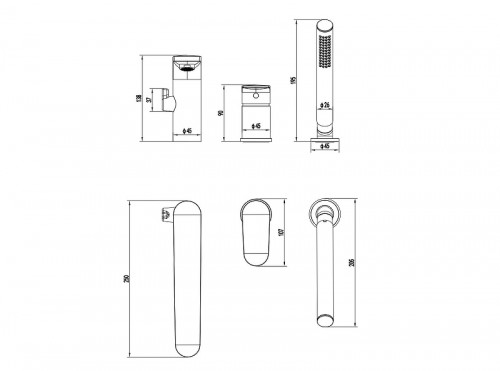 Смеситель на борт ванны Aquatek Ника AQ1848CR цвет Хром