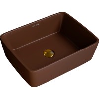 Раковина-чаша Grossman Color 48 GR-3016BRM Коричневая матовая фаянс накладная