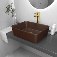 Раковина-чаша Grossman Color 48 GR-3016BRM Коричневая матовая фаянс накладная