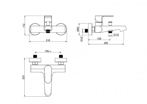 Смеситель для ванны Aquatek Оберон AQ1240BG цвет Золото шлифованное
