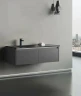 Тумба с раковиной Orka Lisbon 90 5001430 подвесная Серая матовая МДФ / ЛДСП