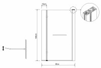 Шторка на ванну Grossman 80x150 GR-108 профиль Хром стекло прозрачное