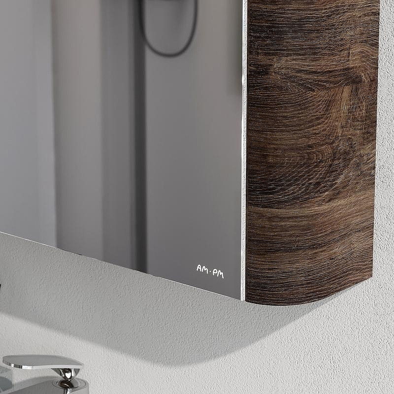 Зеркальный шкаф AM.PM Sensation 80 L M30MCL0801NF с подсветкой Орех