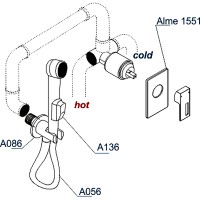 Гигиенический душ со смесителем WasserKRAFT Alme A15156 Хром латунь на стену
