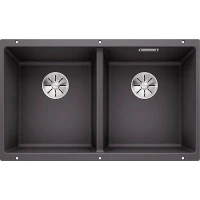 Кухонная мойка Blanco Subline 350/350-U 523575 Темная скала искусственный камень (литьевой мрамор) встраиваемый
