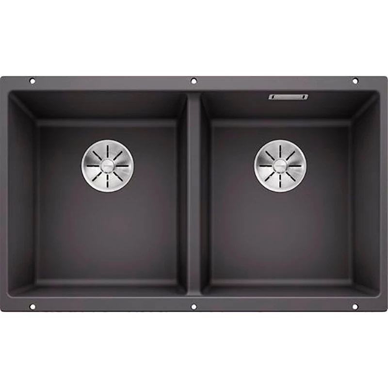 Кухонная мойка Blanco Subline 350/350-U 523575 Темная скала искусственный камень (литьевой мрамор) встраиваемый