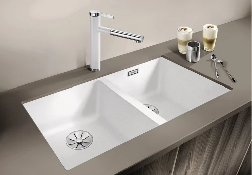 Кухонная мойка Blanco Subline 350/350-U 523575 Темная скала искусственный камень (литьевой мрамор) встраиваемый