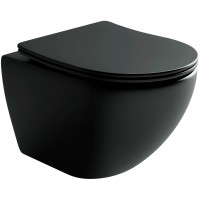 Комплект унитаза с инсталляцией Ceramicanova Metropol CN4002MB_1001M_1000 с сиденьем Микролифт и клавишей смыва Хром матовый фарфор подвесной