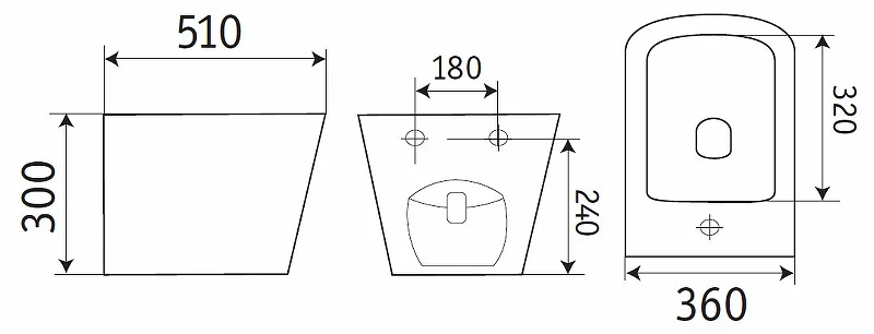 Биде CeramaLux 5370MDH подвесное Серое матовое