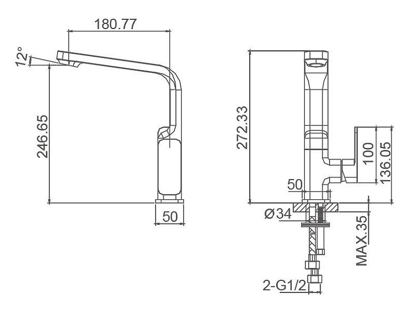 Смеситель для кухни Wonzon & Woghand Arnie WW-692102-MB цвет Черный матовый