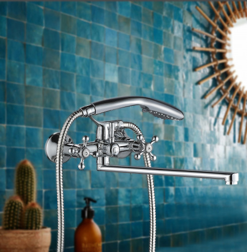 Смеситель для ванны WesnaArt Rassvet RAS02-320 универсальный Хром