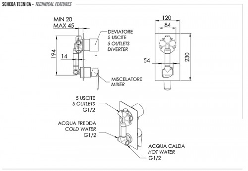 Смеситель для душа Remer Vanity V95 цвет Хром