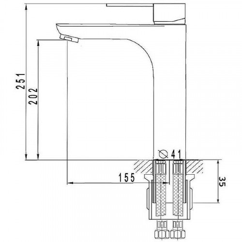 Смеситель для раковины Aringa Рейн AR02014BL Черный