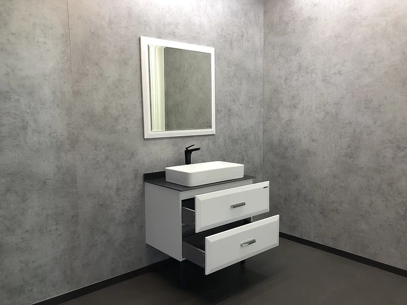 Зеркало Comforty Империя 80 00004143507 Белое МДФ / ЛДСП, стекло