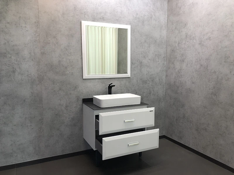 Зеркало Comforty Империя 80 00004143507 Белое МДФ / ЛДСП, стекло