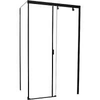 Душевой уголок Ceruttispa Marbella 120B 120x80 R 7910 профиль Черный стекло прозрачное